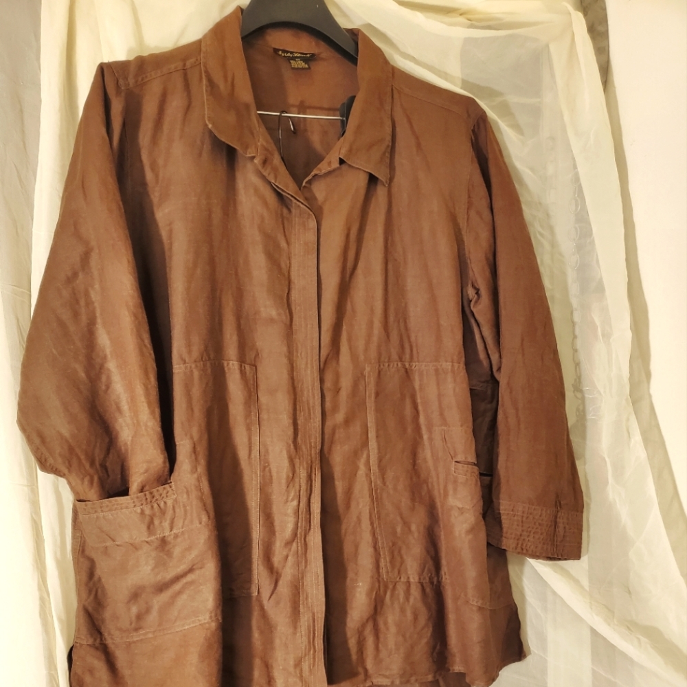 Ashley Stewart 2 piece brown linen pantset size 20